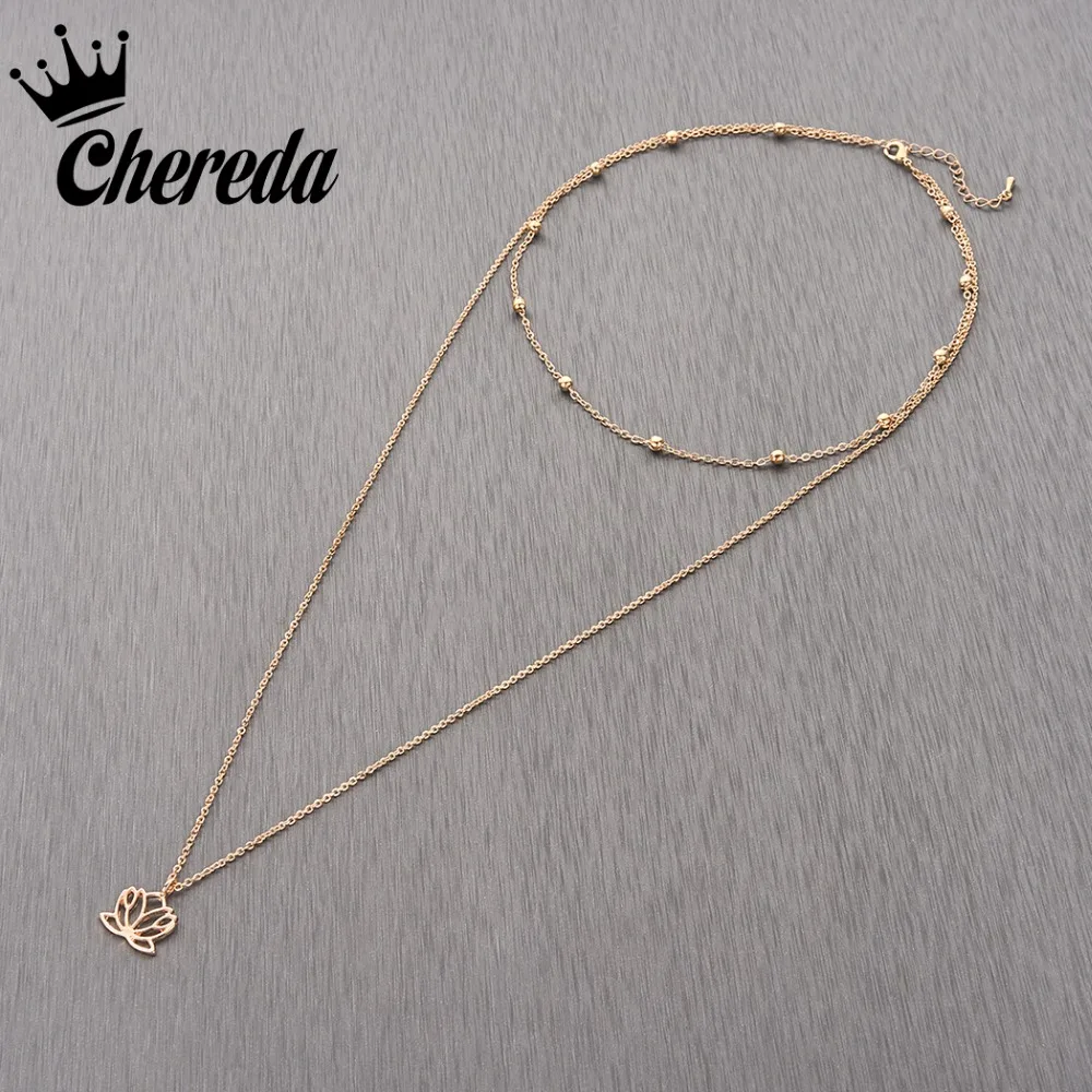 

Chereda New Fashion Flower Multi Layer Chokers For Women Classic Tassel Trendy Chocker Charm Pendant Fine Jewelry