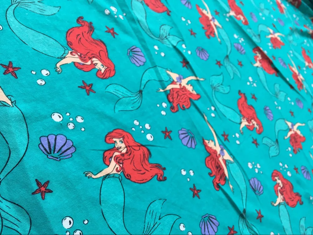 100*145 см Красивая Русалка Принцесса Трикотажные Хлопчатобумажная Ткань Для