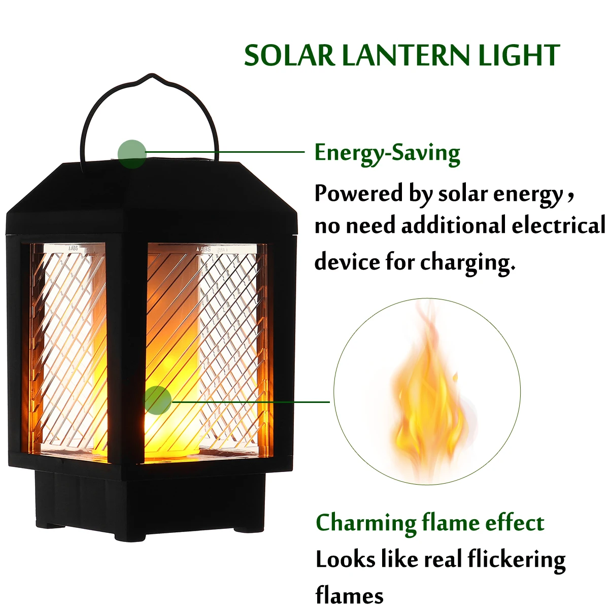 96 LED Солнечное Пламя мерцающий свет Крытый Открытый Пейзаж Сад Двор Путь