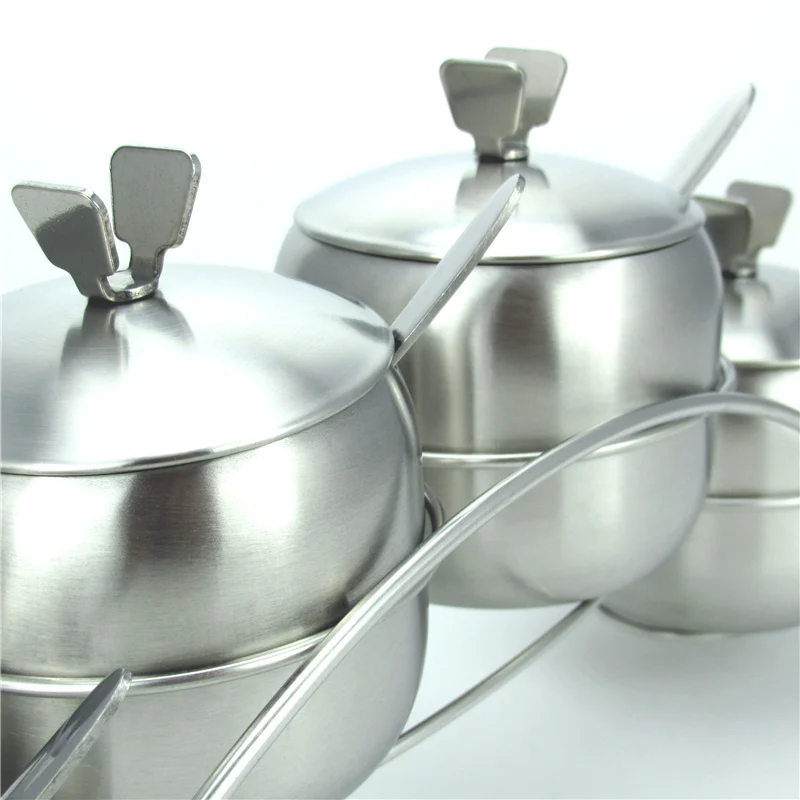 Коробка для приправ и специй из нержавеющей стали кастрюля сахара с ложкой