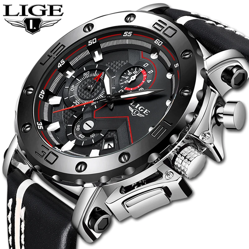 Часы Relojes Hombre LIGE мужские новые подлинные люксовый бренд кварцевые часы
