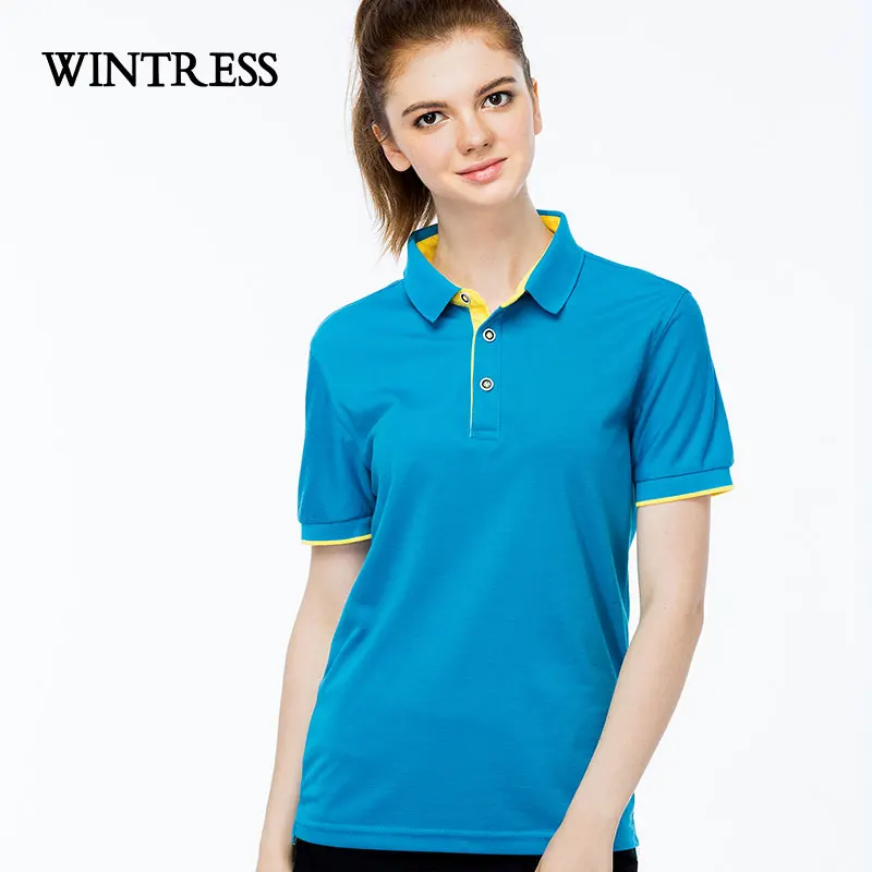 WINTRESS высокое eng Solim Для женщин футболка поло Повседневное Стиль Фитнес отложным