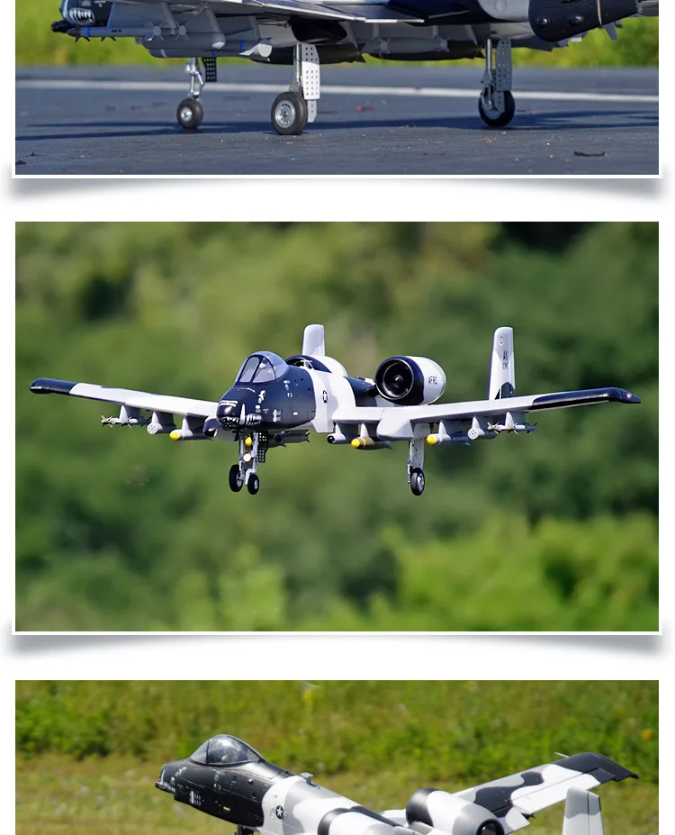 Радиоуправляемый самолет FMS 70 мм A-10 A10 Warthog V2 воздуховод вентилятор EDF Jet двойной двигатель с гироскопом убирается 6S PNP модель Хобби Самолет EPO