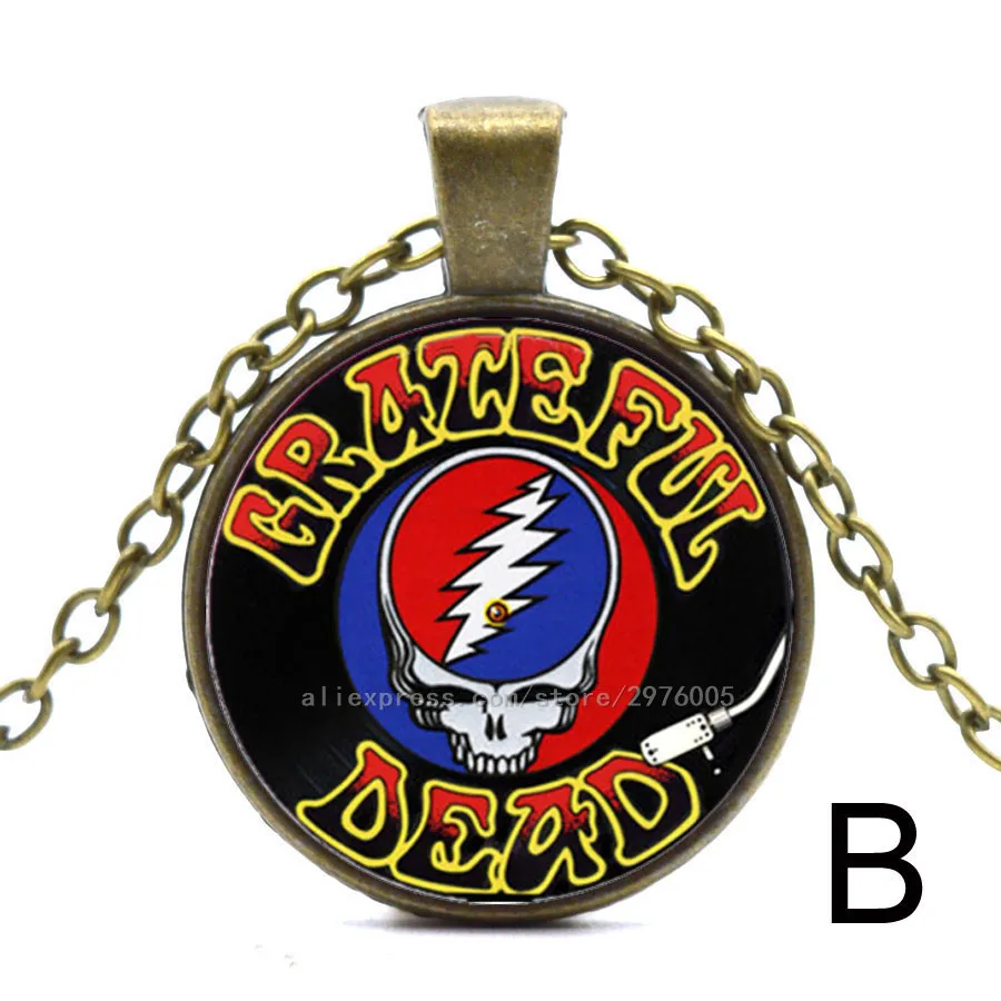 Ручной работы круглый медальон Подвеска цепочки и ожерелья Grateful Dead ювелирные
