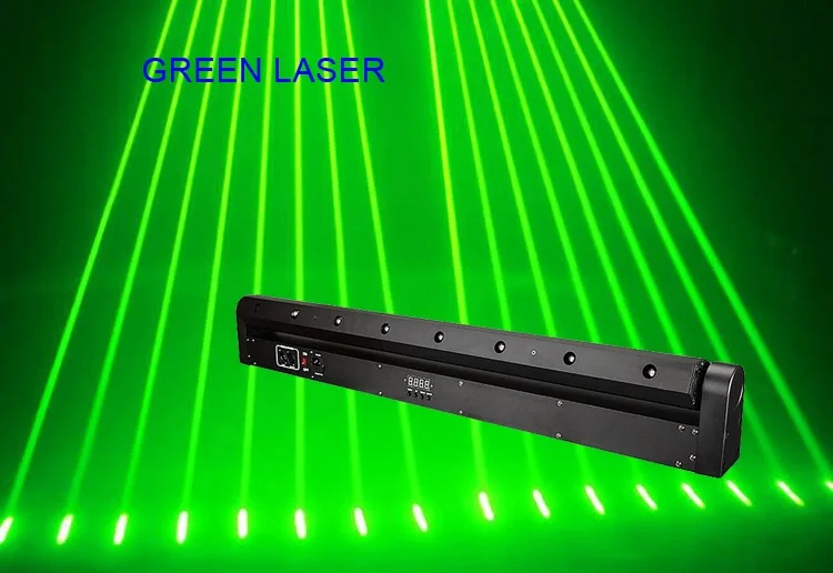 8 глаз RGB сценический эффект лазерный луч светильник ing для dj диско движущаяся головка проектор мыть Точечный светильник DMX контрольный светильник - Цвет: Green
