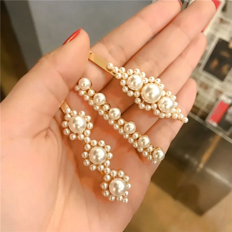 Элегантные жемчужные заколки для волос женщин заколка модный стиль очарование