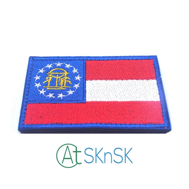 1pcs United States Army Georgia State Flag Stickable Badge Back Patch for Jackets | Дом и сад