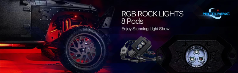 MICTUNING 2nd-Gen обновленный 8 Pods RGB светодиодный свет рок с Bluetooth APP контроллер водонепроницаемый Режим музыки многоцветный неоновый комплект лампы