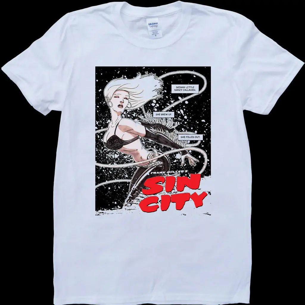 Sin City Нэнси Каллахан белого цвета выполненный на заказ футболка с о-образным
