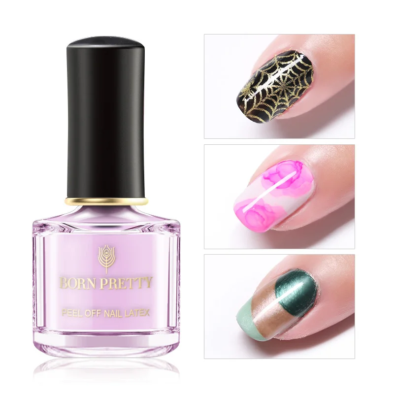 

BORN PRETTY 6ml Nail Latex Pink Peel Off Tape Nail Anti-overflow Glue Free Moisturizing Stamping Cuticle Protector Nail Polish