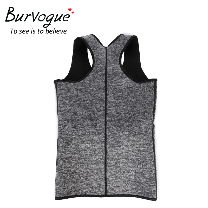 Burvogue женское неопреновое формирователь для сауны пояс с утяжкой на животе формирователь жилет Талии Тренажер Топ Регулируемая Молния Корректирующее белье