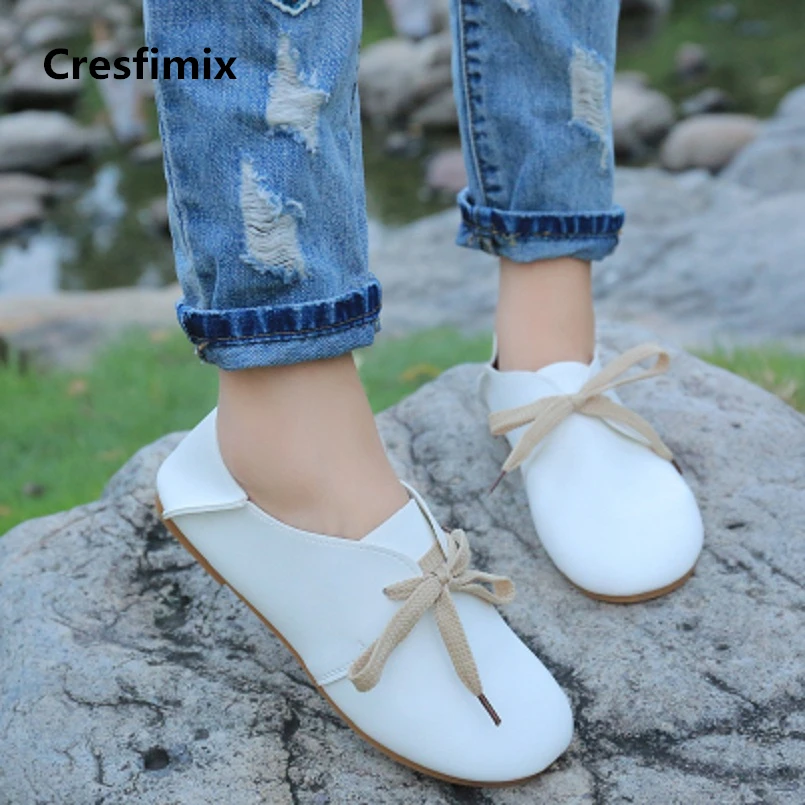 Фото Cresfimix/женские модные мягкие удобные туфли из искусственной кожи на плоской