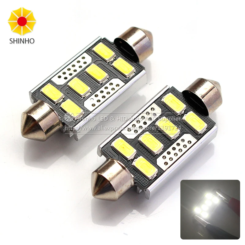 2 шт. белые 6 SMD 31 мм 36 39 41 578 576 211 212 214 безотказные Canbus без ошибок Festoon светодиодный
