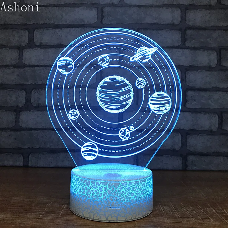 Настольная лампа 3D в виде тела Галактики светодиодный ночник с сенсорным
