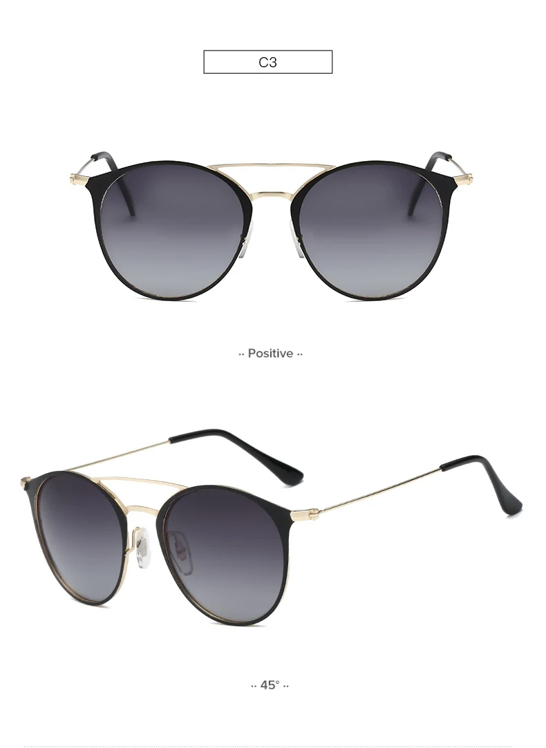 Мода круглый polaroid glassses Солнцезащитные очки Женщины Мужчины брендовые дизайнерские polarized pilot vintage зеркало очки женщин Оттенки