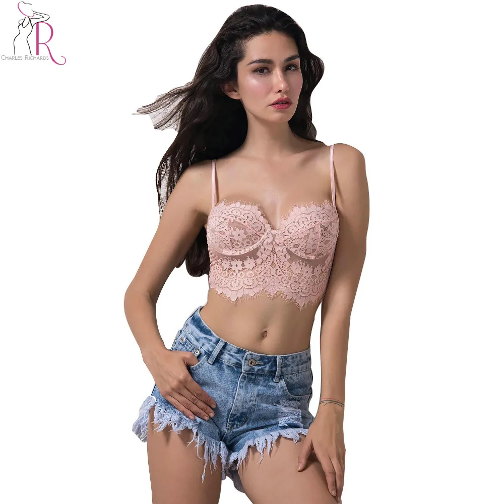 5 цветов Кружева цветочные крючком ресницы спагетти ремень тонкий Bralette Camis