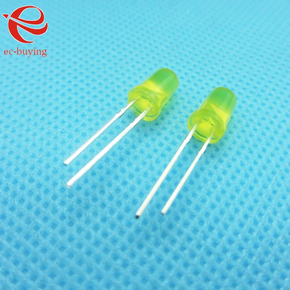 СВЕТОДИОД 5 мм желтый рассеянный круглый светоизлучающий диод лампа шарик DIP Plug-in