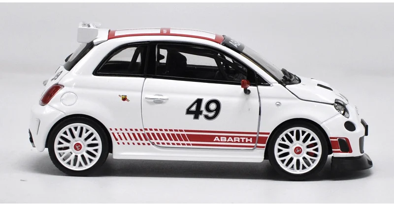 Оригинальная фабричная 1:24 FIAT 500 ABARTH 500 игрушечная машинка из сплава, игрушки для детей, литая модель автомобиля, подарок на день рождения