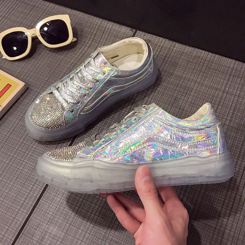 Новинка 2019 года женская повседневная обувь на плоской платформе шикарная