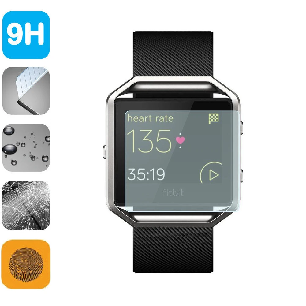 9H закаленное стекло ЖК экран Защитная пленка для Fitbit Blaze аксессуары|lcd screen protector|9h
