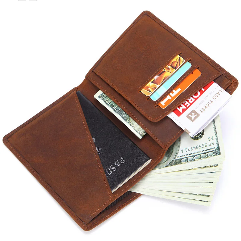 

Многофункциональная обложка для паспорта, дорожный кошелек из натуральной кожи, визитница, винтажный держатель для паспорта, органайзер дл...