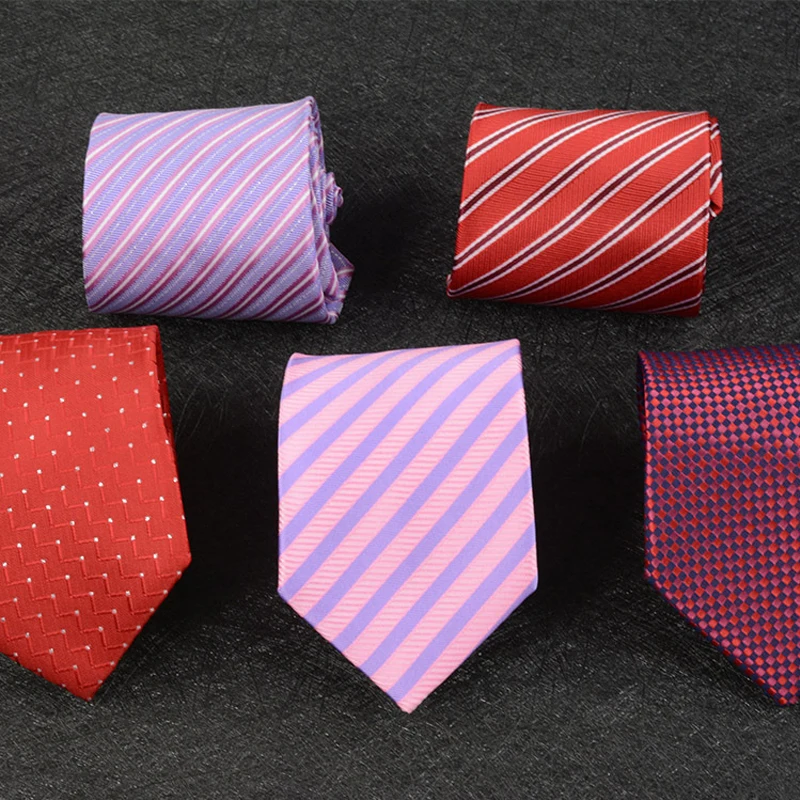 

Модные мужские галстуки YISHLINE 8 см, полосатый галстук для мужчин, аксессуары для свадебной вечеринки, цвет красный, розовый, синий