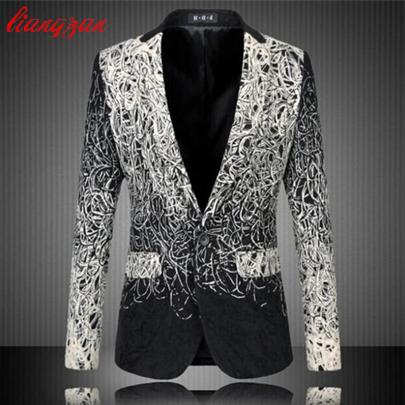 Мужской костюм с блейзером Новое поступление брендовый Шелковый