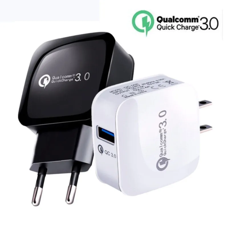 Быстрая зарядка 3 0 EU вилка Мобильный телефон зарядное устройство стена USB адаптер