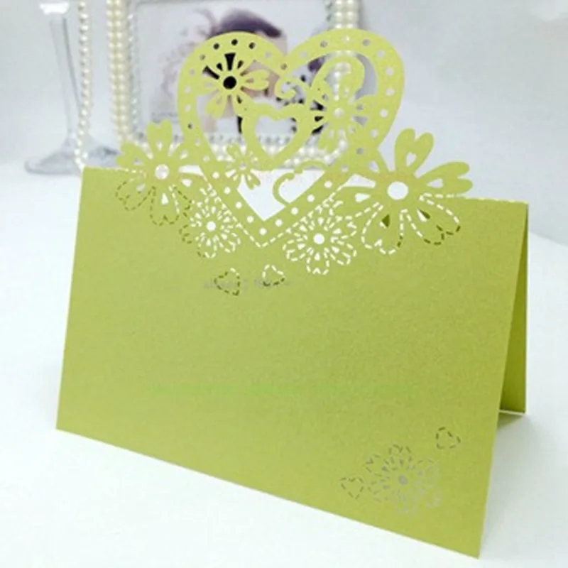 25 шт. лазерная резка в форме сердца места карты для свадьбы именные свадебной