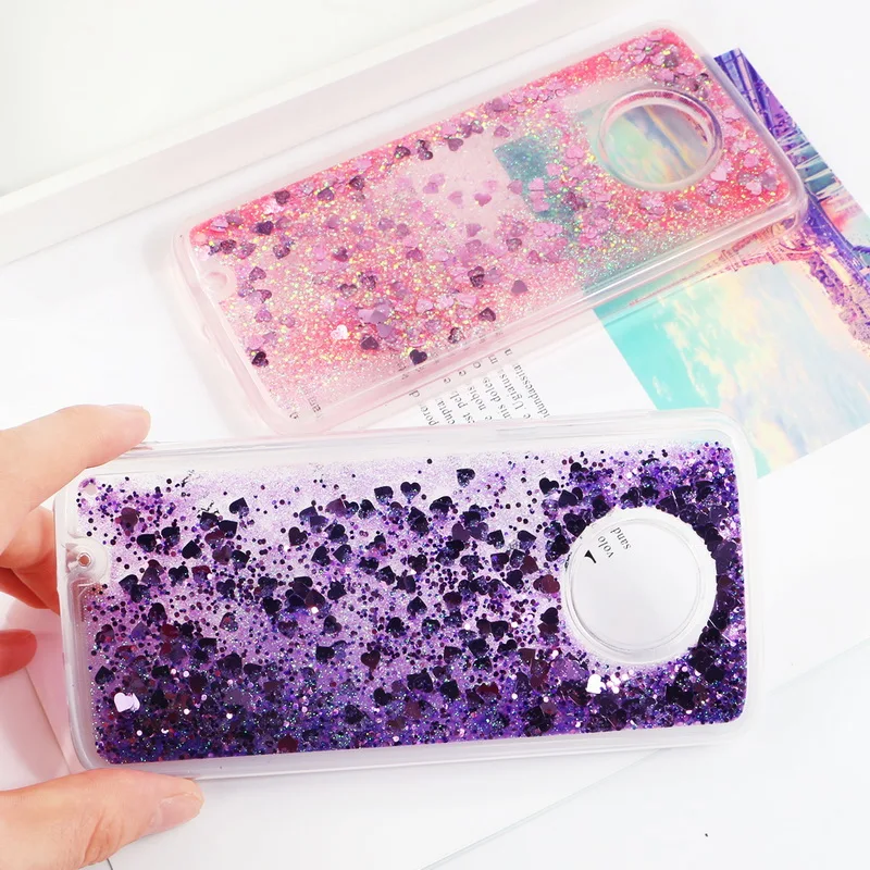 NOWAL Glitter Bling Stars Hearts Case For Motorola Z2 Play G6 Liquid Quicksand Soft TPU Clear Cover Moto G5S G5 Plus |