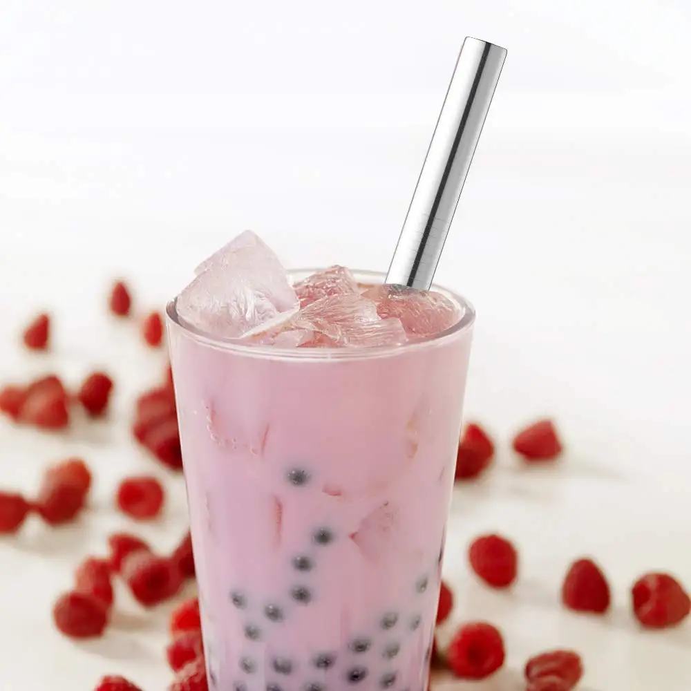 Набор из 10 многоразовые трубочки нержавеющей стали для молочных коктейлей и