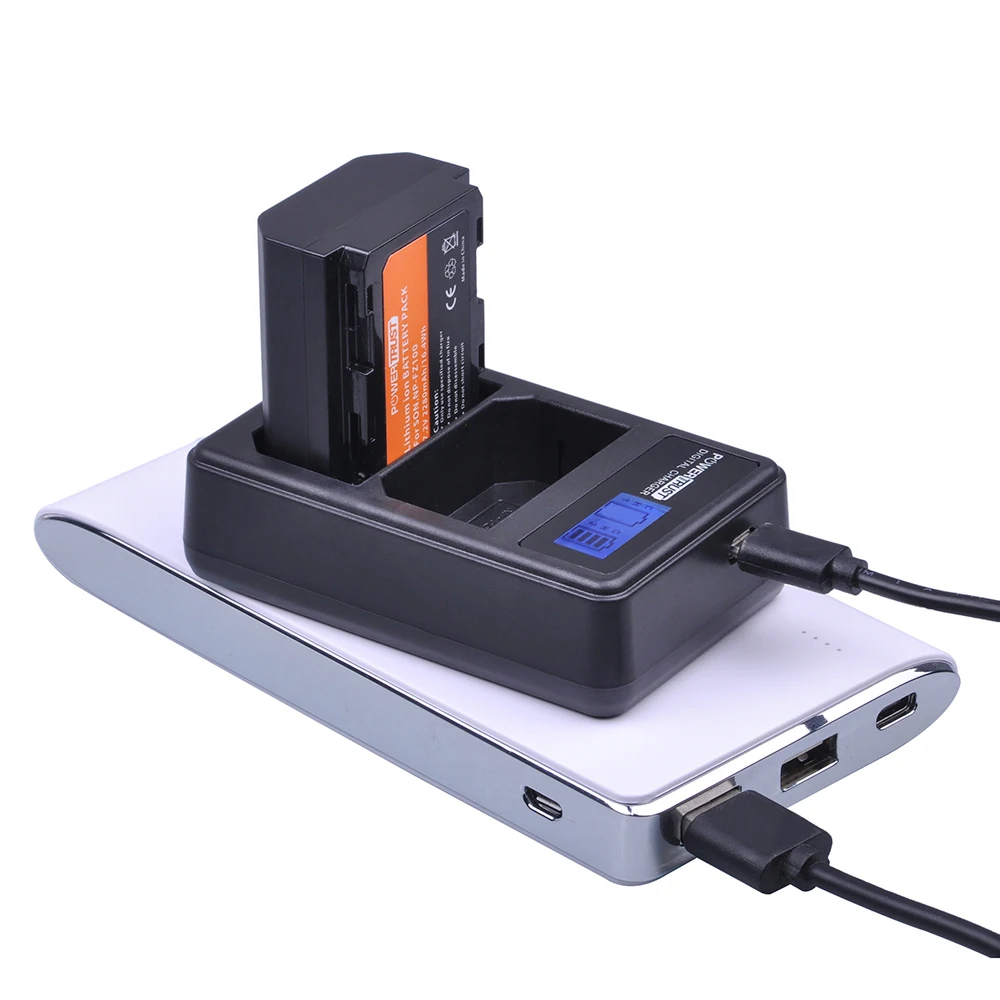 

2x NP-FZ100 NPFZ100 NP FZ100 Battery+AC Adapter LCD Dual USB Charger for Sony BC-QZ1 Alpha 9 9R A9R 9S ILCE9 A7R A7 III ILCE-7M3