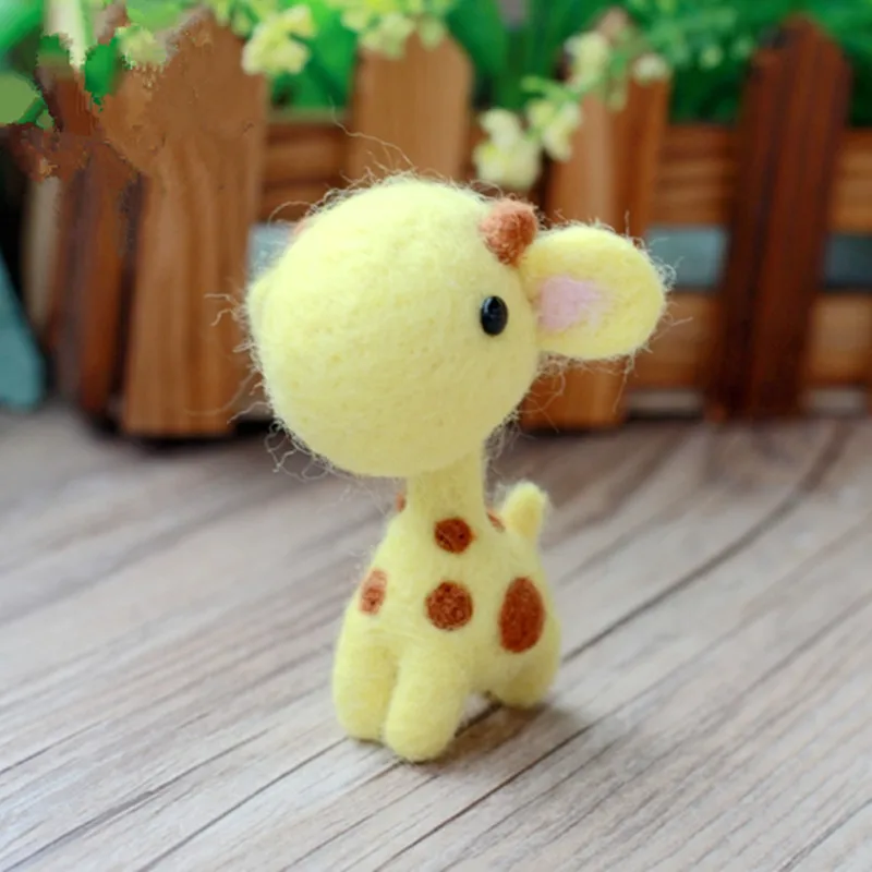 1 Набор DIY иголка для рукоделия набор валяния милая кукла &quotЖираф&quot шерстяной