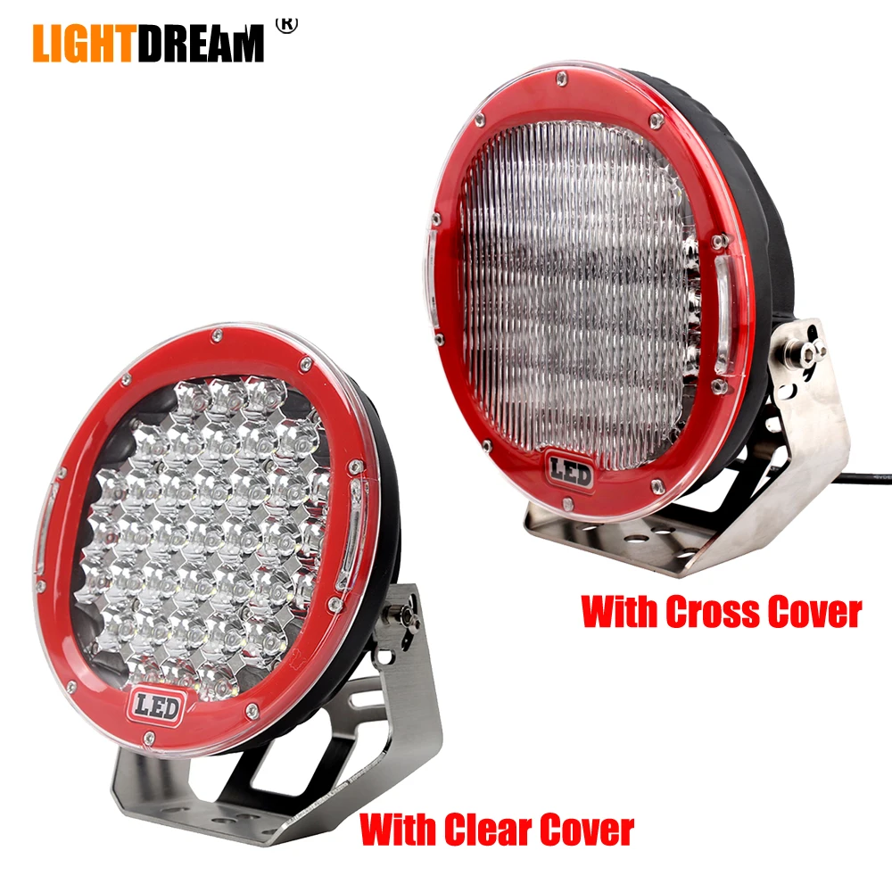 9 &quotдюймовый круглый 185 Вт Светодиодные фары 12V 24V черный красный светодиодный