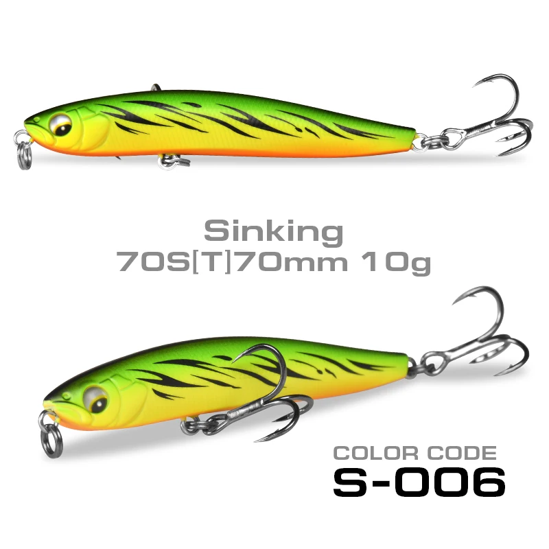 70ST SinKing S006 SFT рыболовные приманки 90 мм 7,5g 17g 70 мм 4,3g 10 ghard карандашные приманки плавающий/опускается на дно искусственные морской окунь приманка для рыбы - Цвет: 70ST SinKing S006