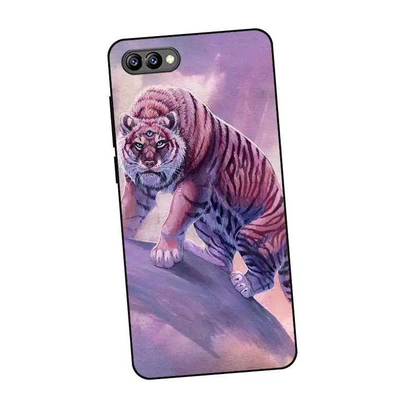 N440 Тигр Лев животное Черный силиконовый чехол для huawei Honor 8C 8X9 10 20i V10 V20 Note10 Max Lite Magic2