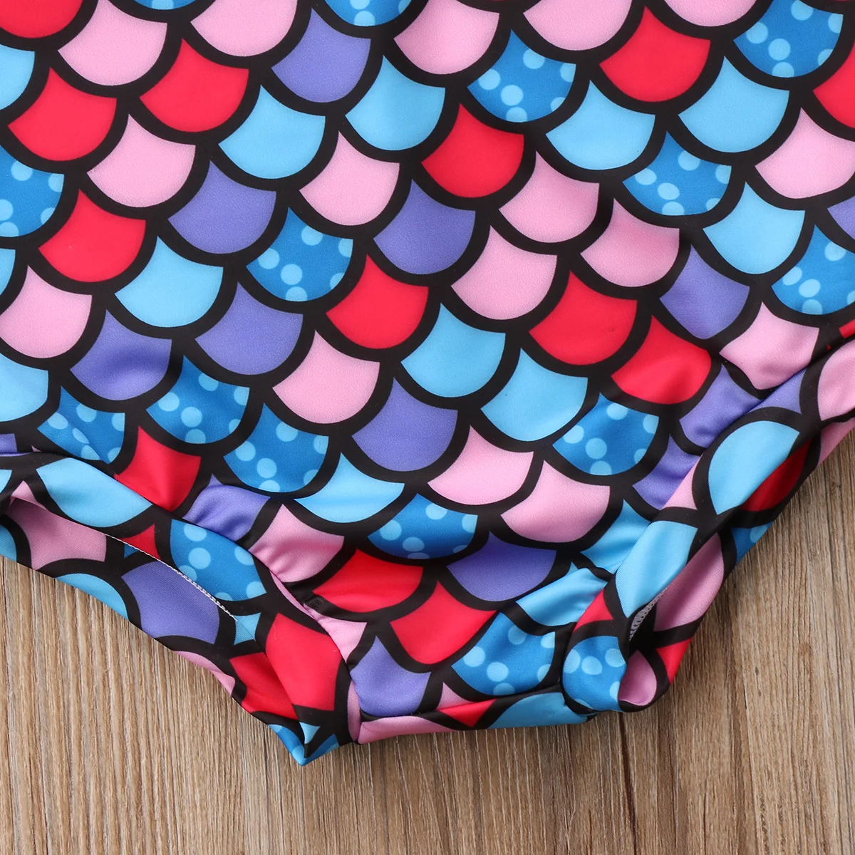 Милый детский купальник Русалочки для маленьких девочек Цельный с блестками