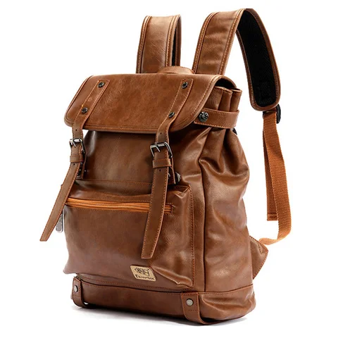Популярный брендовый мужской вместительный рюкзак, Подростковая Студенческая сумка для ноутбука, дорожный рюкзак, мужской кожаный винтажный рюкзак высокого качества