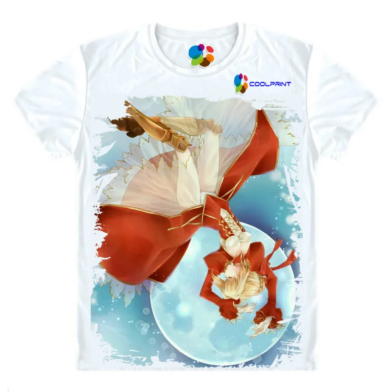 Аниме рубашка Coolprint Fate Stay Night футболки с коротким рукавом принтом саблей Нерон