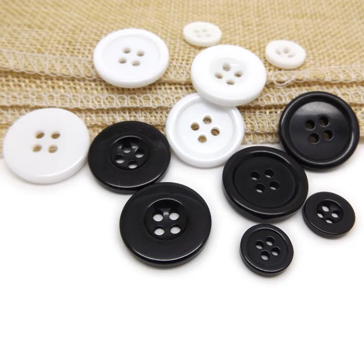 100pcs resin button black and white four eyes wide thin bread buttons can be customized color C5-4 | Дом и сад