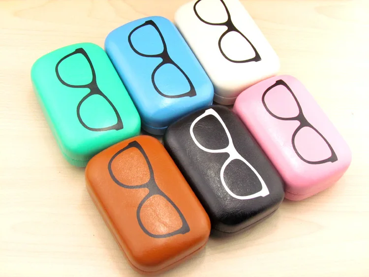 LIUSVENTINA портативная кожаная Милая оправа очки с рисунком чехол для контактных