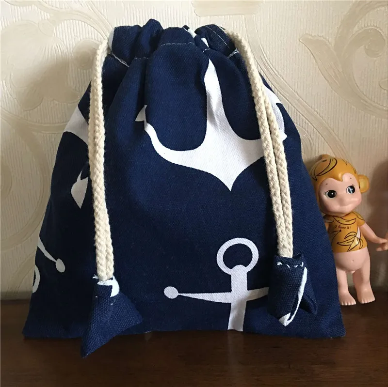

YILE многофункциональная сумка из хлопчатобумажной ткани на шнурке, сумка в сумке, голубой анкер Z02