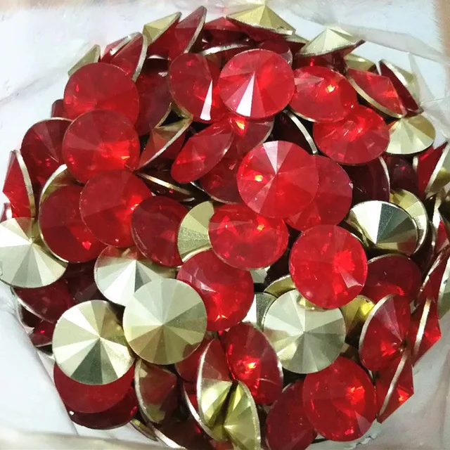 TopStone 100 шт 8,10, 12,14 16 18 мм Смола Опал круглые стразы Rivoli - Цвет: N21 red opal