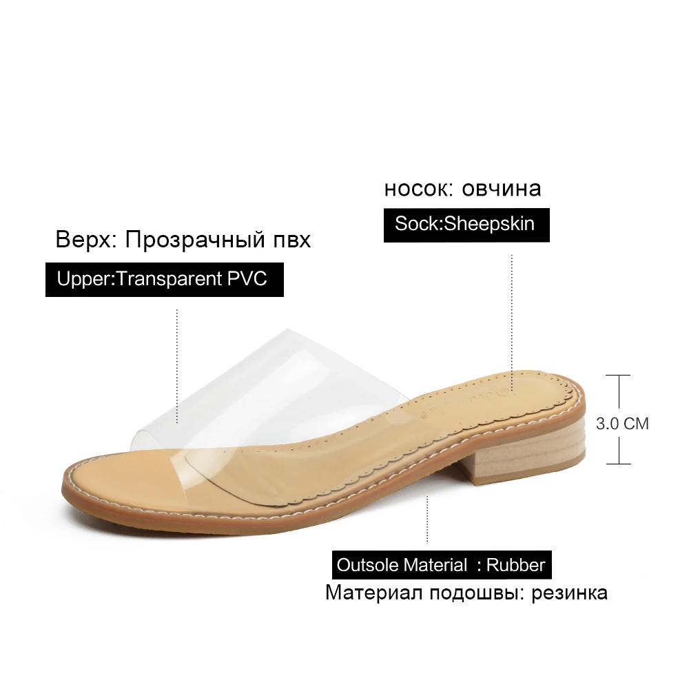 Donna-in/прозрачные босоножки из пвх; прозрачная обувь на низком каблуке; шлепанцы со стразами; Повседневные Удобные Пляжные шлепанцы; женская прозрачная обувь; коллекция года; сезон лето