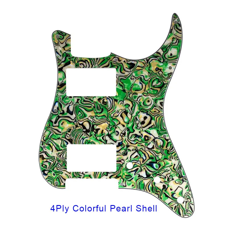 colorful pearl shell Pleroo гитарные аксессуары накладки с 11 винтами для fender standard ST HH гитара Stratocaster с PAF Humbucker многоцветный - Цвет: colorful pearl shell