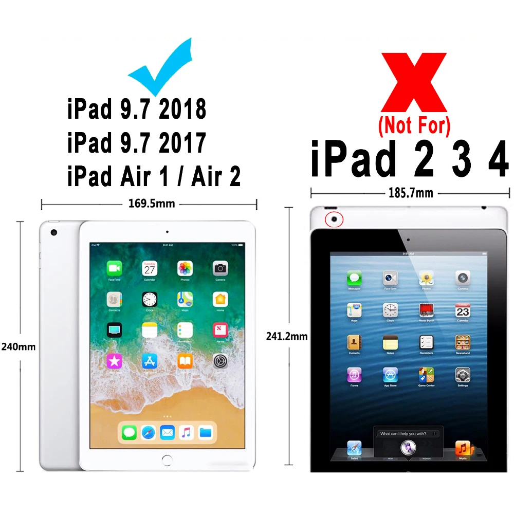 Кожаный смарт-чехол для Apple iPad Air 2 1 5 6 mini 3 9 7 2017 2018 5-е 6-е поколение вращение на 360