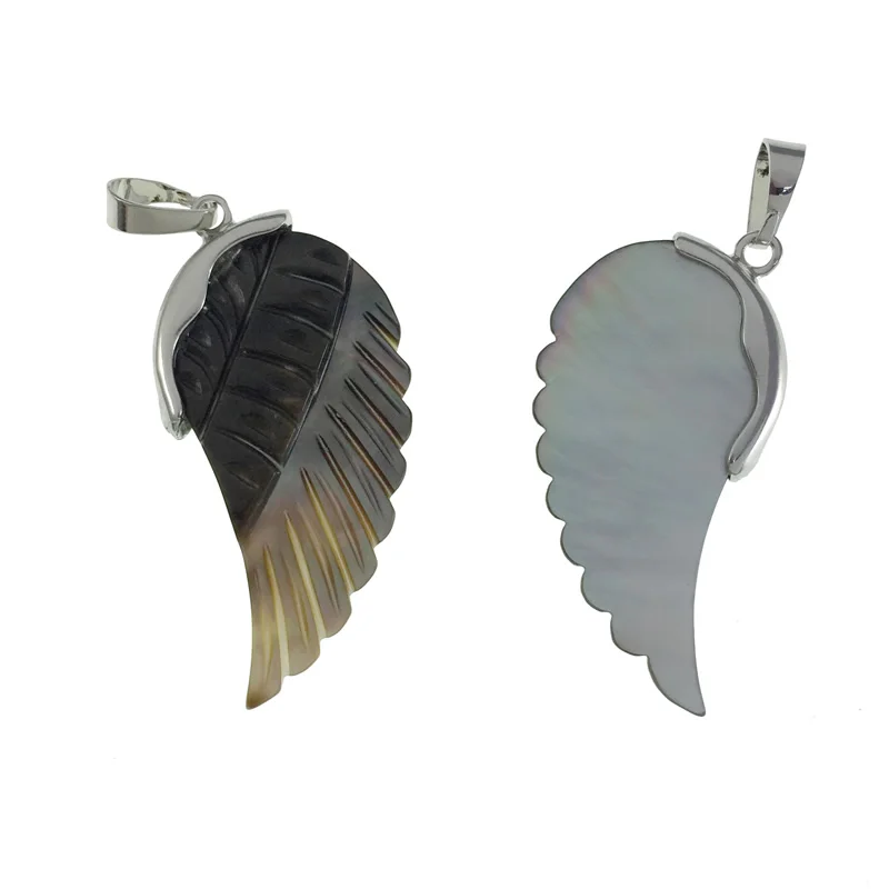 1 шт. Ретро этнический панк натуральный черный перламутровый кулон ручной резной