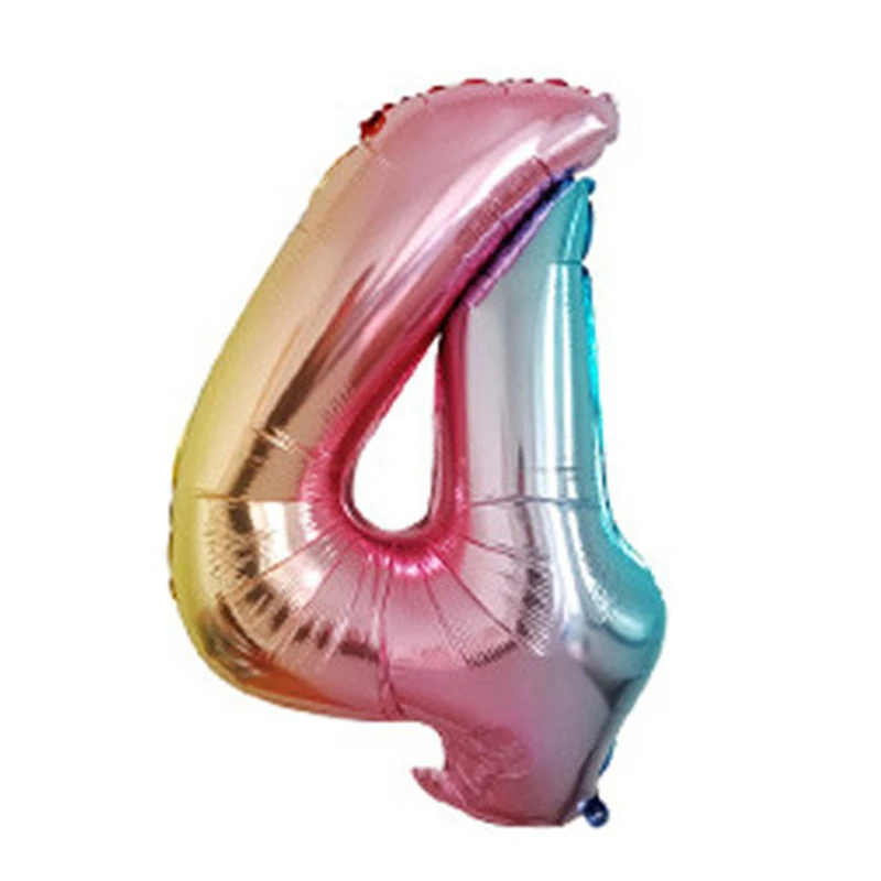 1 шт. градиентный цвет радуги номер фольги праздничные надувные шары Свадебная
