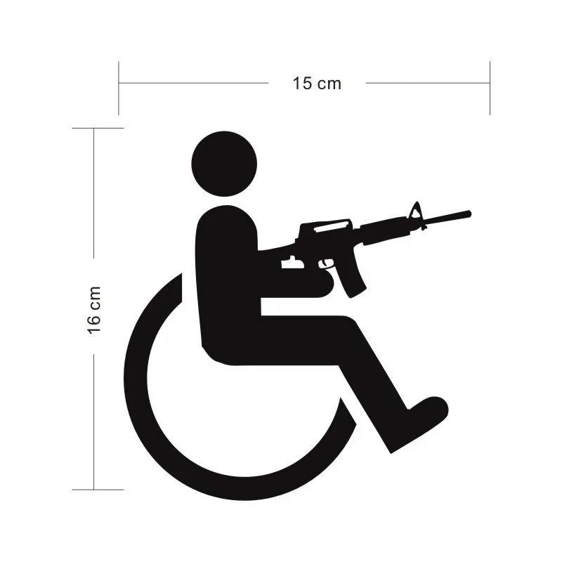 Cunymagos инвалидная коляска кресло каталка пистолет креативные виниловые наклейки