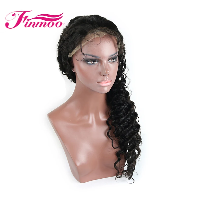 Глубокая волна Синтетические волосы на кружеве натуральные парики